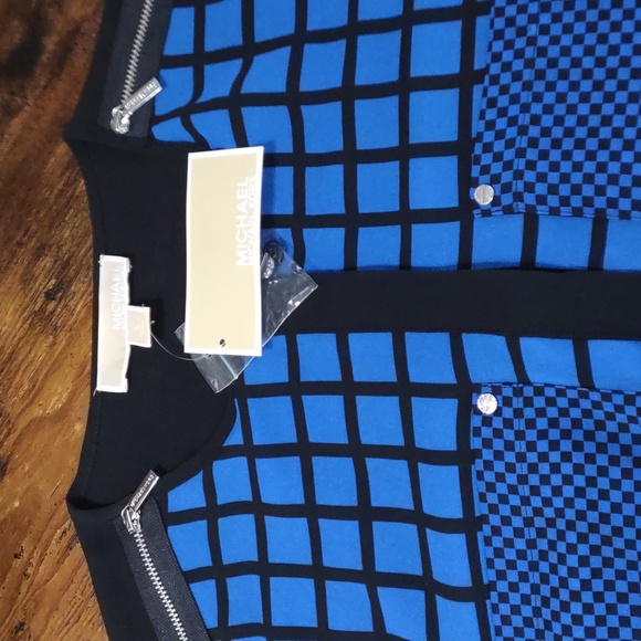 Michael Kors Window Pane Check Semi-sheer Shirt - Picture 8 of 13